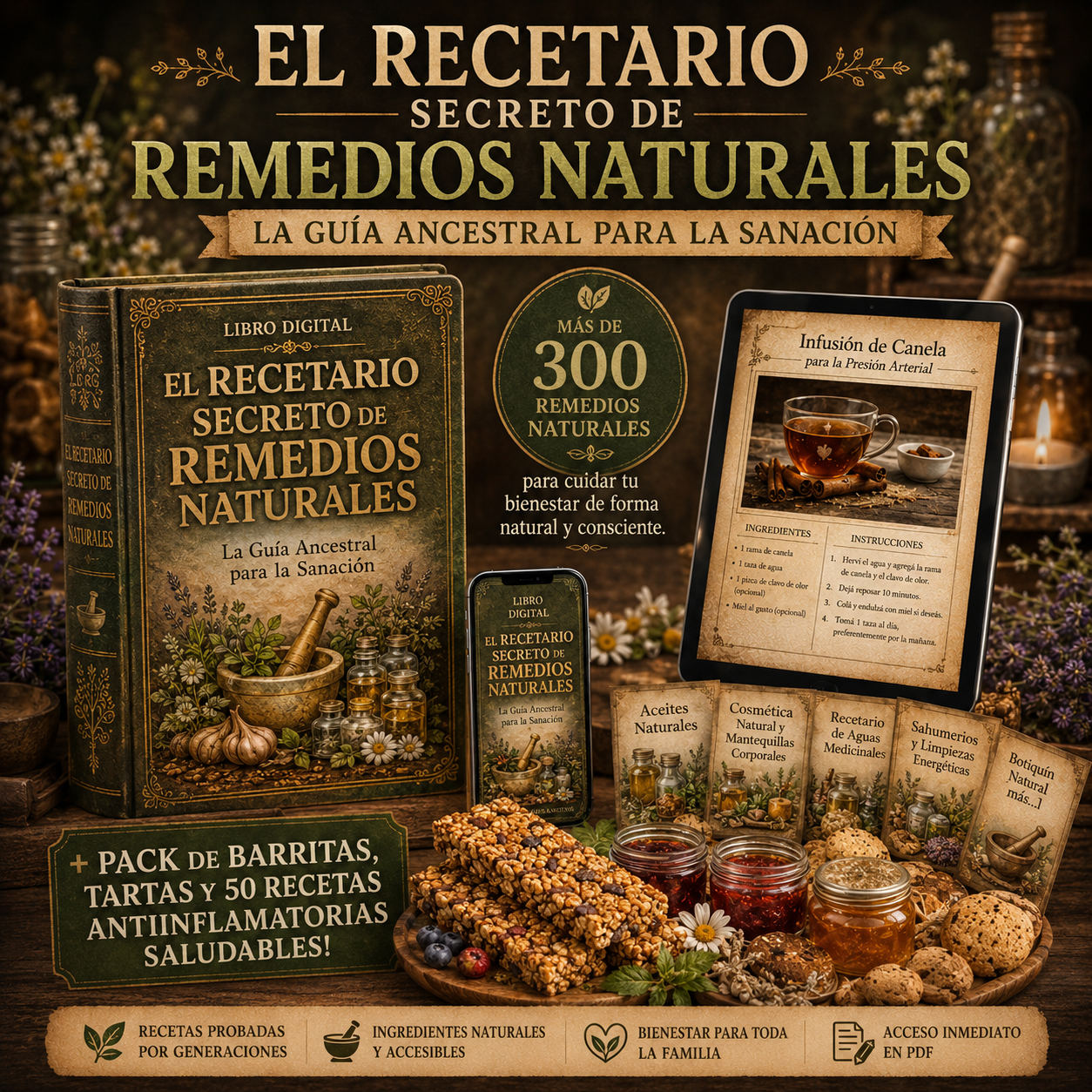 THE SECRET RECIPE BOOK OF NATURAL REMEDIES: The ancestral guide to creating natural solutions at home 🌿🎁 + Bonuses and Gifts